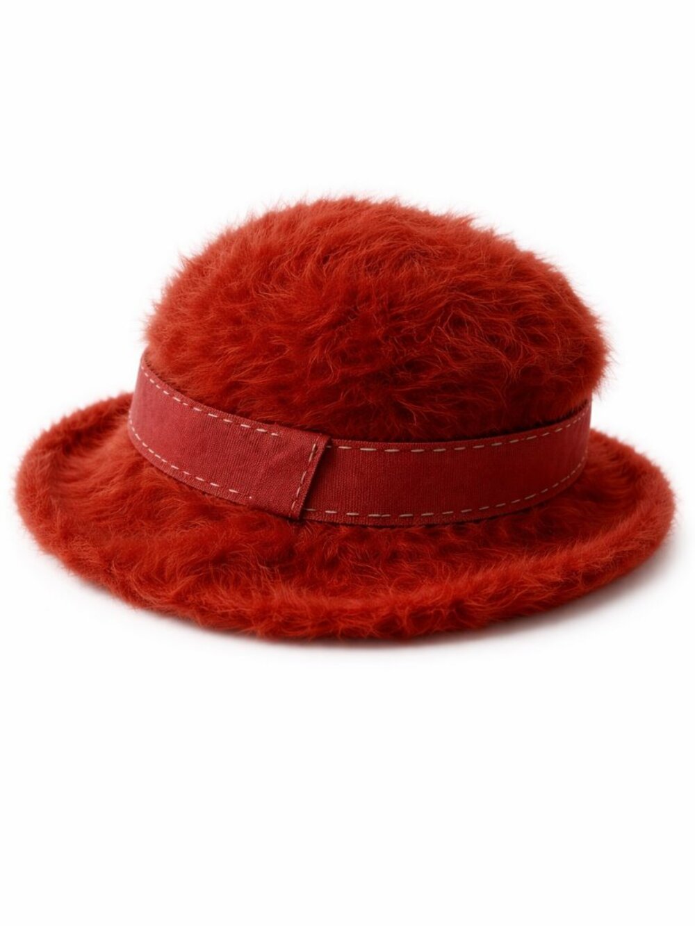 Kangol Furgora Olivia Angora Fuzzy Bucket Hat Red Soft Vintage 80's 90's - Picture 4 of 7